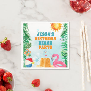 Watercolor Summer Beach Party Pappersservett