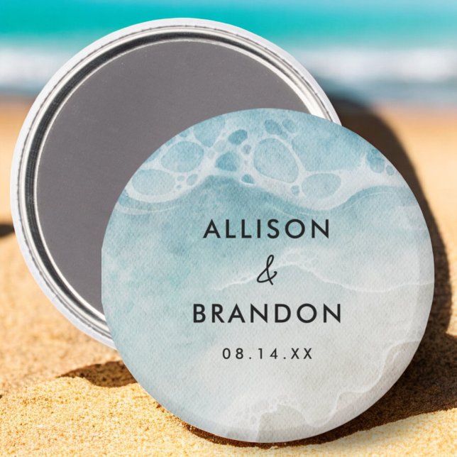 Watercolor Summer Beach Wedding Party Magnet (Skapare uppladdad)