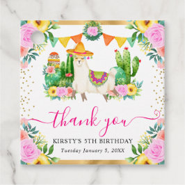 Watercolor Summer Blommigt Llama Birthday Gåvor Etiketter