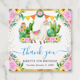 Watercolor Summer Blommigt Llama Birthday Gåvor Etiketter