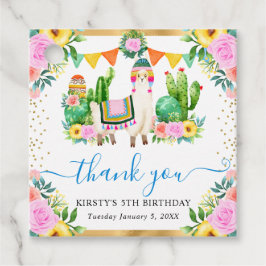 Watercolor Summer Blommigt Llama Birthday Gåvor Etiketter