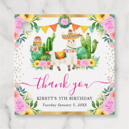 Watercolor Summer Blommigt Llama Birthday Gåvor Etiketter