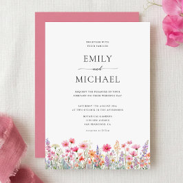 Watercolor Summer Wildflowers Wedding Invitation Inbjudningar