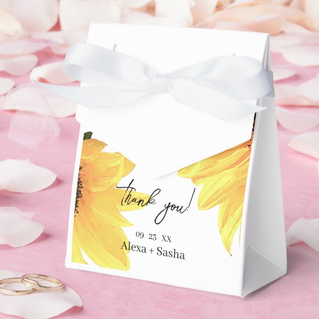 Watercolor Sunblommor Bröllop Presentaskar (Bröllop)