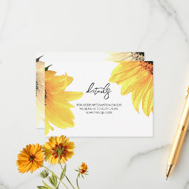 Watercolor Sunblommor Bröllop Tilläggskort