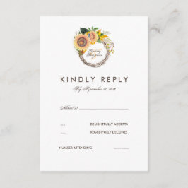 Watercolor Sunblommor Elegant bröllop OSA kort