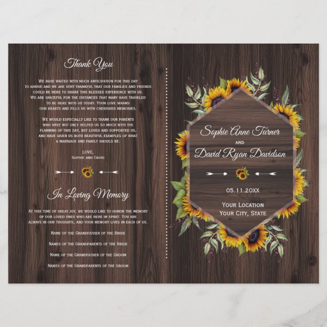 Watercolor Sunblommor Geometric Old Barn Program (Framsida)