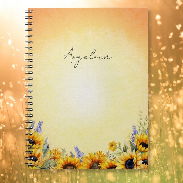 Watercolor Sunflower Notebook Anteckningsbok (Skapare uppladdad)