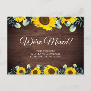 Watercolor Sunrows Flytta Announcement Rustic Vykort