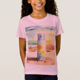 Watercolor Sunscreen Flaska T Shirt