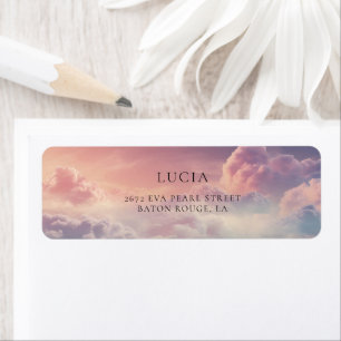 Watercolor Sunset Cloud 9 Möhippa Adress Returadress Etikett