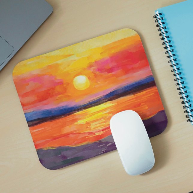 Watercolor Sunset Mousepad Musmatta (Skapare uppladdad)