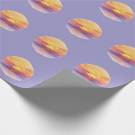Watercolor Sunset Ocean Horizon Aesthetic Round St Presentpapper