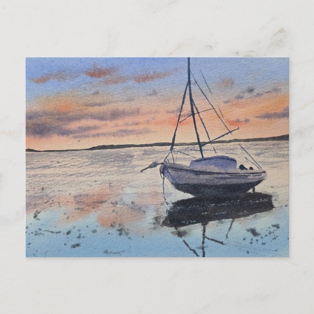 Watercolor Sunset Painting  Vykort (Framsida)