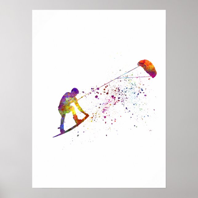 watercolor surfer poster (Framsidan)