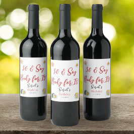 Watercolor Sushi och Sashimi oavsett ålder Födelse Vinflaska Etikett