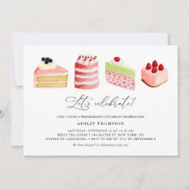 Watercolor Sweet Cakes Bridesmaids Luncheon Inbjudningar