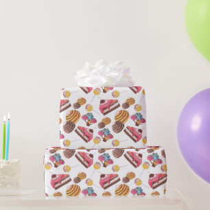 Watercolor Sweet Candy Land Mönster Presentpapper