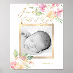 Watercolor Sweetpeas, jag är Guds barn Poster