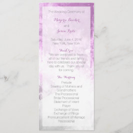 Watercolor Swirl Bröllopsprogram Lila Program