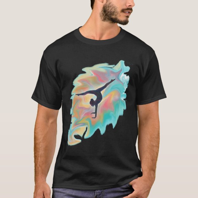 Watercolor Swirl Dancer - Gymnast - Acro Dancer T Shirt (Framsida)