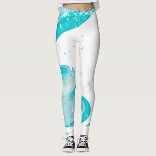 Watercolor Swirl Mönster leggings