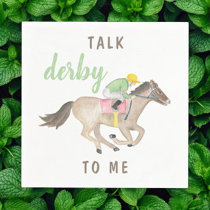 Watercolor Talk Derby to Me Horse Tävla Pappersservett