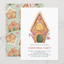 Watercolor Tall Gingerbröd House Party