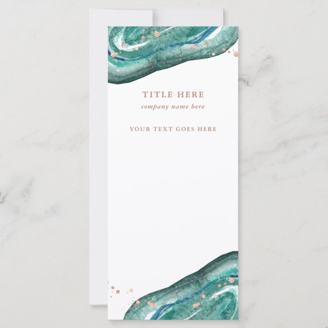 Watercolor Teal och Faux Ro Guld Geode (Framsida)