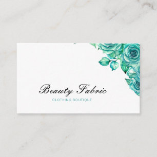 Watercolor Teal Ro Clothing Boutique Visitkort
