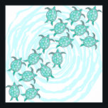 Watercolor Teal Sea Turtles on Swirly Stripes Poster<br><div class="desc">This artistic and cute hand painted teal watercolor sea turtles on swirly teal and white stripes is perfect for the trendy and stylish woman. Its summery and cool print is great for many occasions and gifts; for yourself, your family, or your friends. Enjoy this artsy and beachy design for your...</div>