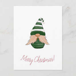 Watercolor teckning christmas gnome meddelande vykort
