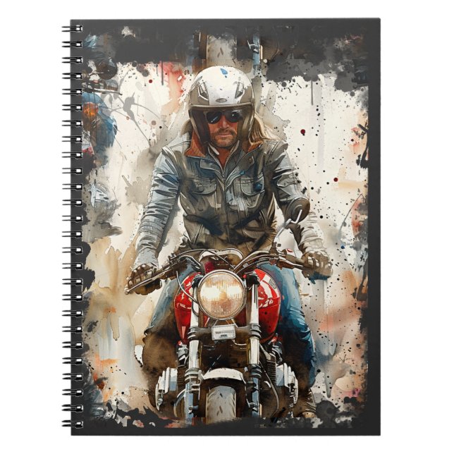 Watercolor teckning MotoBikers Anteckningsbok (Framsidan)