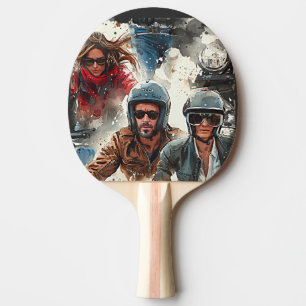 Watercolor teckning MotoBikers Pingisracket