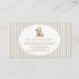  Watercolor Teddy bear baby shower books for baby  Tilläggskort