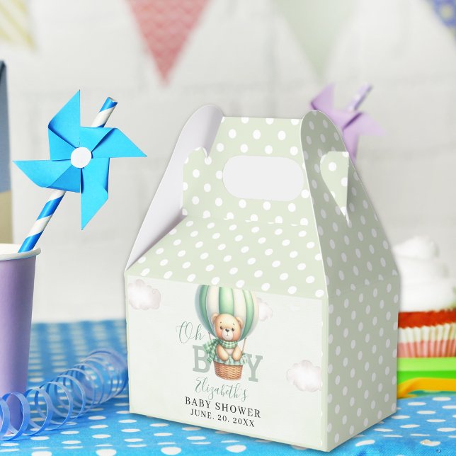 Watercolor Teddy Bear Baby Shower Boy Presentaskar (Skapare uppladdad)