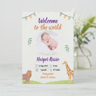 Watercolor Teddy Bear Hot Air Balloon Baby Shower Inbjudningar