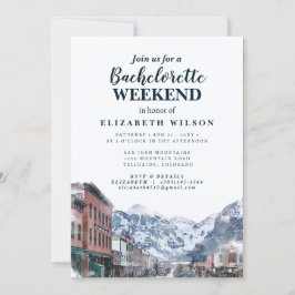 Watercolor Telluride Co Bachelorette Mountain Inbjudningar