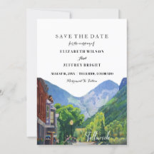 Watercolor Telluride Colorado Ski Spara datumet