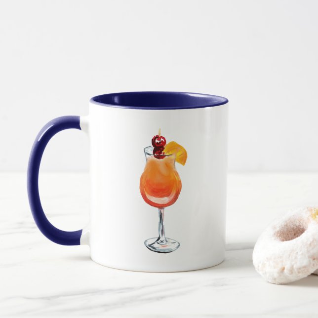 Watercolor Tequila Sunrise Cocktail Mugg (Med munk)
