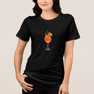 Watercolor Tequila Sunrise Cocktail Tee Shirt