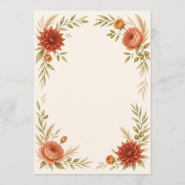 Watercolor Terracotta Wedding Program (Framsida)