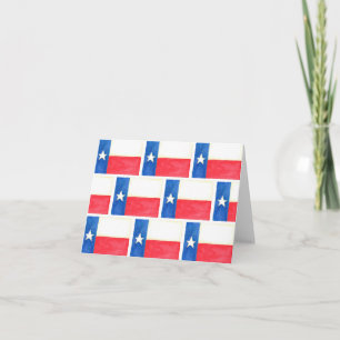 Watercolor Texas Flagga Mönster Kort