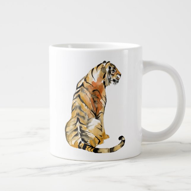 Watercolor Tiger Sitta Jumbo Mugg (Höger)