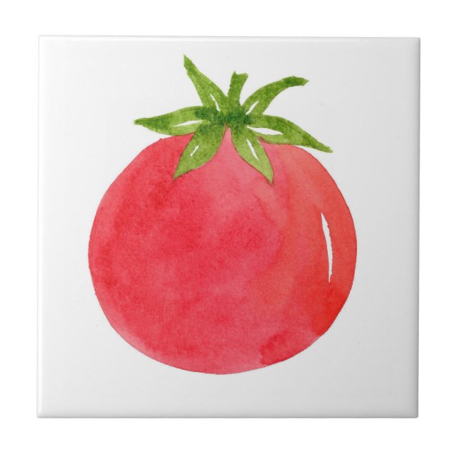 Watercolor Tomato Kakelplatta (Framsidan)