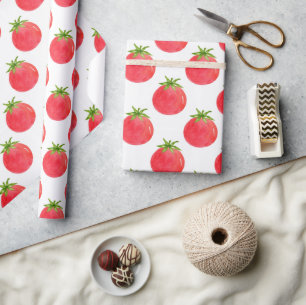 Watercolor Tomato Mönster   Presentpapper