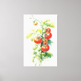 Watercolor Tomato Plant Delight Canvastryck