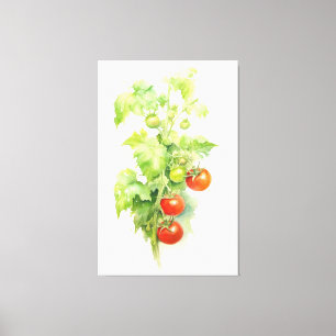 Watercolor Tomato Plant Sergranat Canvastryck