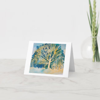 Watercolor träd kort