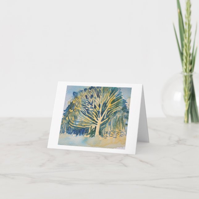 Watercolor träd kort (Framsida)